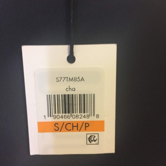 NWT! Calvin Klein Grey Cinch-Waist / Rouched Blouse (S) - Picture 4 of 4